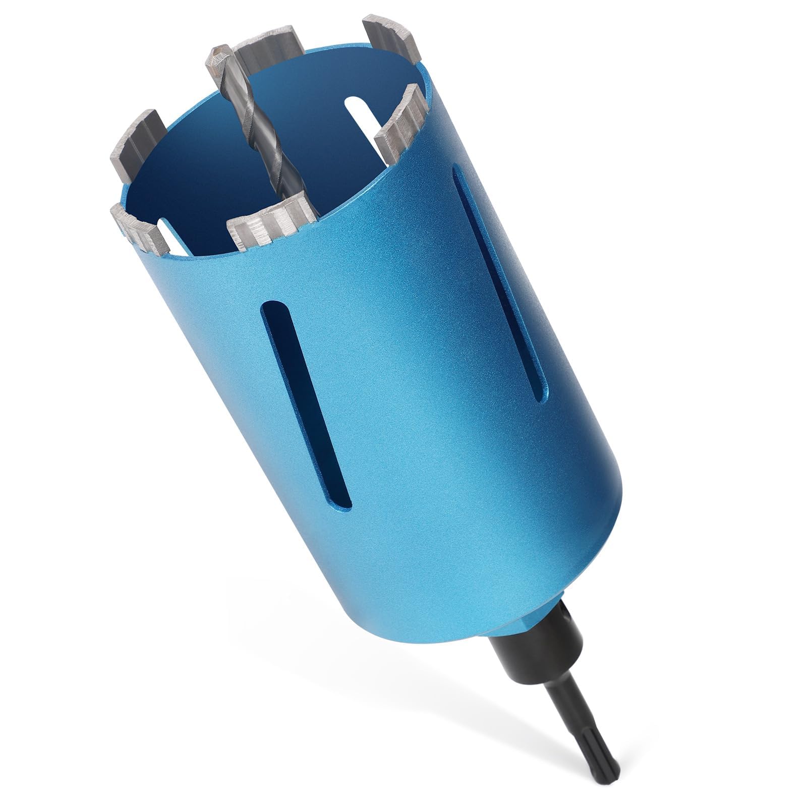M22 Corona Diamantata Ø 102mm L200mm per Carotaggio, Professionale Punte da Trapano Turbo da 10mm, con Adattatore SDS-PLUS 110mm, Carotatrice a Tazza a Secco e a Umido per Cemento Muratura Pietra