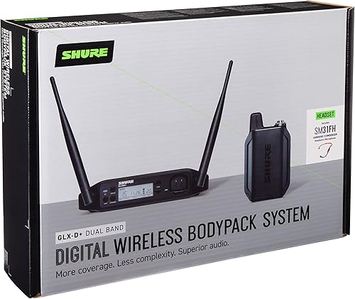 Miniatura 2 de Shure GLXD14+SM31 Sistema de micrófono inalámbrico digital profesional de doble banda para fitness, aeróbicos, batería de 12 horas, rango de 100
