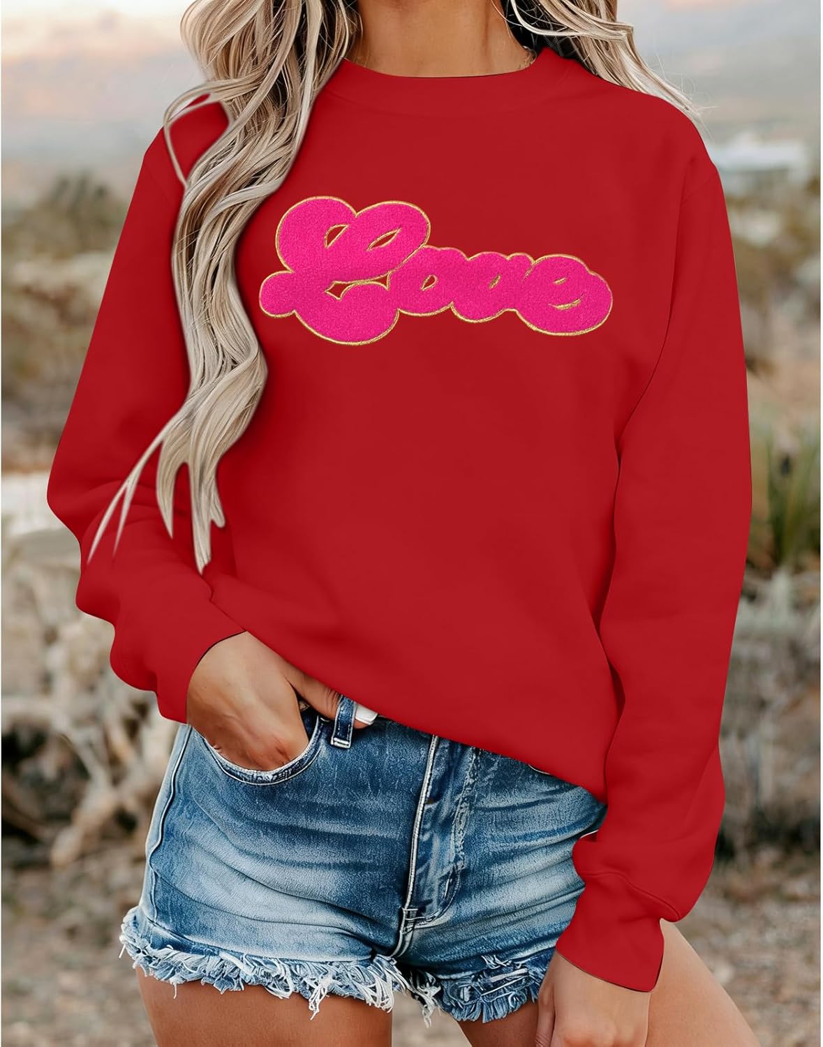 FAYALEQ Valentine's Day Sweatshirt Women: Love Heart Shirt Lover Gift Shirt I Love You More Shirt Romantic Tee Tops - Image 5