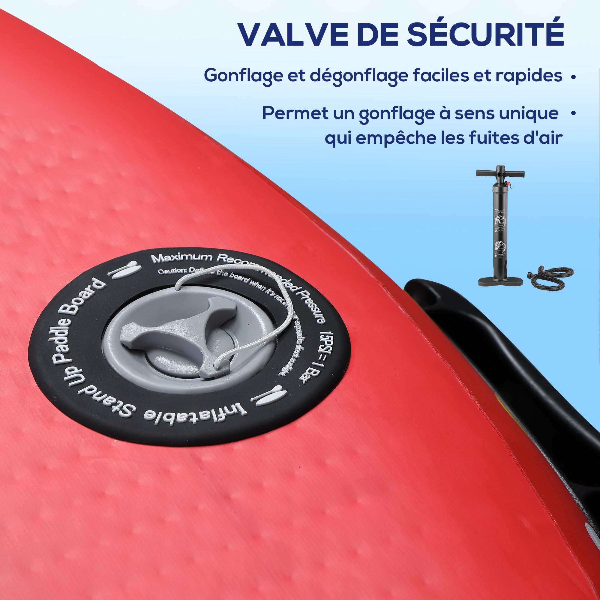 Outsunny Bouée tractée pour 2 Personnes 4 poignées Pompe à air et Sac de Transport