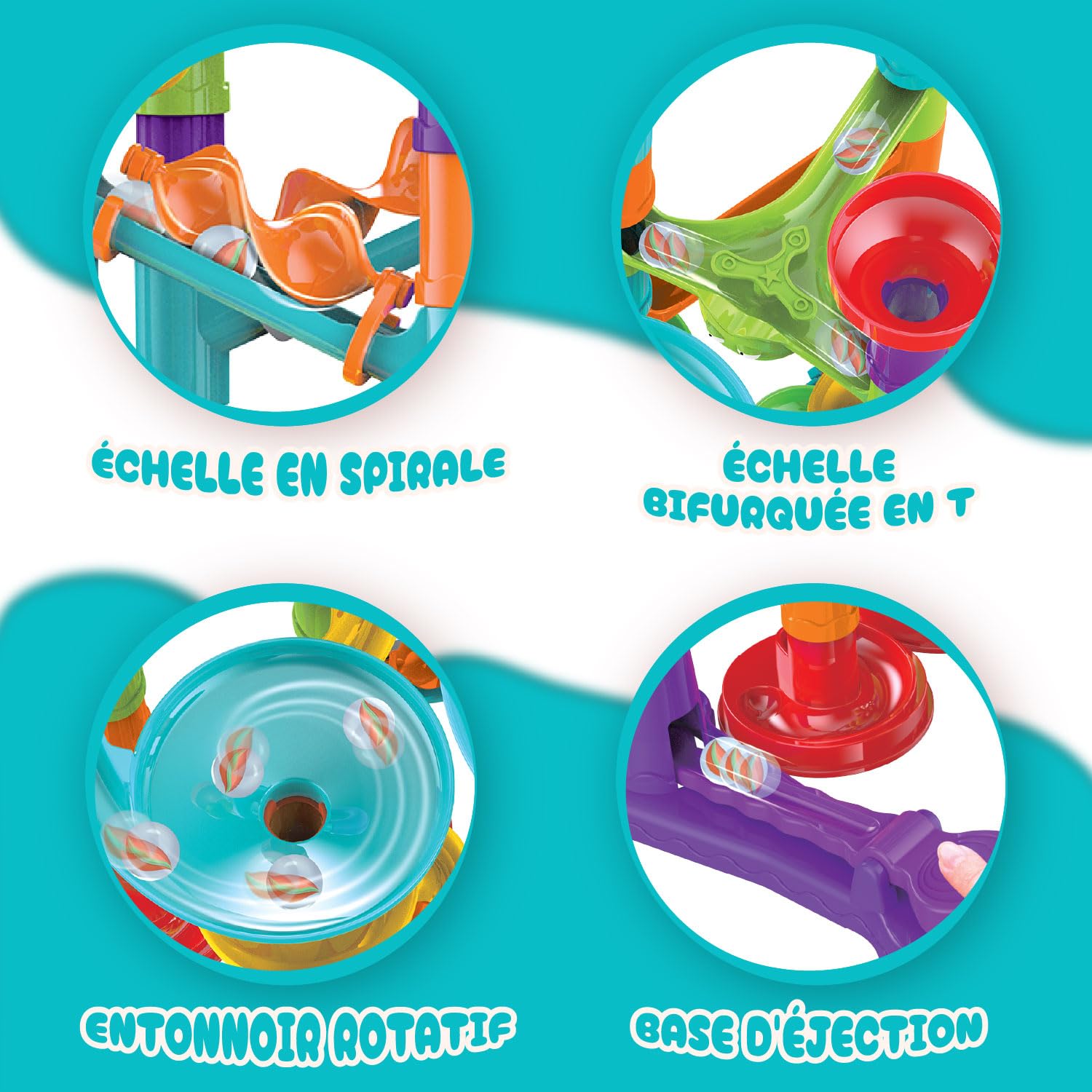 Science4you Super Circuits de Billes pour Enfant - Jeux avec Billes Inclus, Marble Rush + 113 pièces, Jeu de Construction, Joeuts STEM, Cadeau pour Garçon et Fille 3+ ans