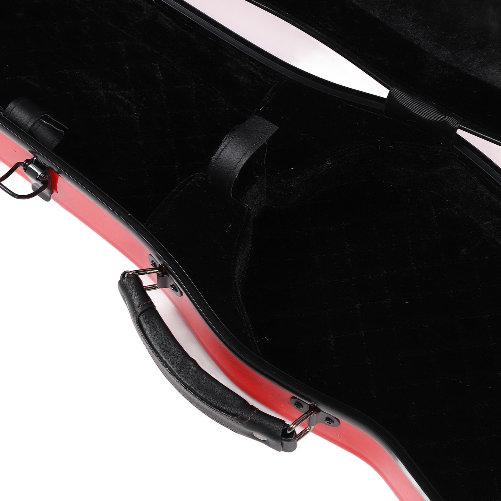 Fabater 4/4 Case di Violino, Scatola di Protezione del Violino in Fibra di Carbonio Rosso, Custodia per Violino Leggera con Igrometro e Spalle Doppie per il Viaggio