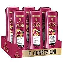 Schwarzkopf Gliss Color Perfector Balsamo Ravviva Colore, 6 confezioni da 200ml, Balsamo per capelli con Complesso Ialuronico ed Estratto di Mirtillo Rosso, Prodotti per capelli colorati e schiariti