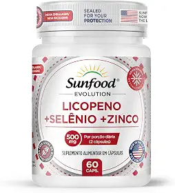 LICOPENO + SELÊNIO + ZINCO 500MG 60 CAPSULAS SUNFOOD EVOLUTION