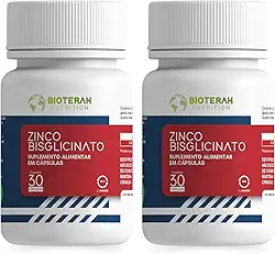 Zinco Bisglicinato 60 Cápsulas BIOTERAH Suplemento Alimentar 29,59MG Original