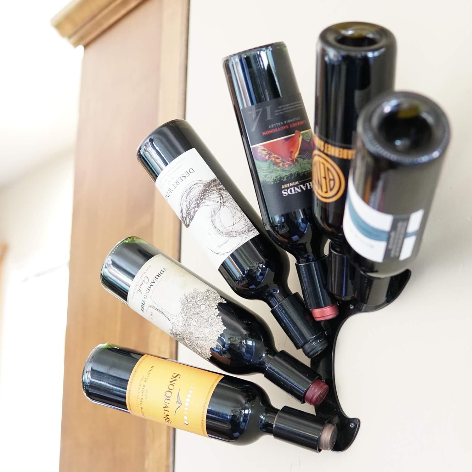 AURA LIFE Wall Mounted Wine Rack | 6 Bottle Holder Artistic Display Stand | Artisan Made Heavy Duty Steel | Perfect Unique Gift