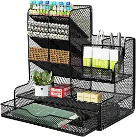 Suporte de Caneta de Malha para Mesa, Organizador de Lápis Multifuncional com Gaveta, Organizador de Mesa de Malha, Suporte de Lápis Para Mesa, Organizadores de Mesa E AcessóRios