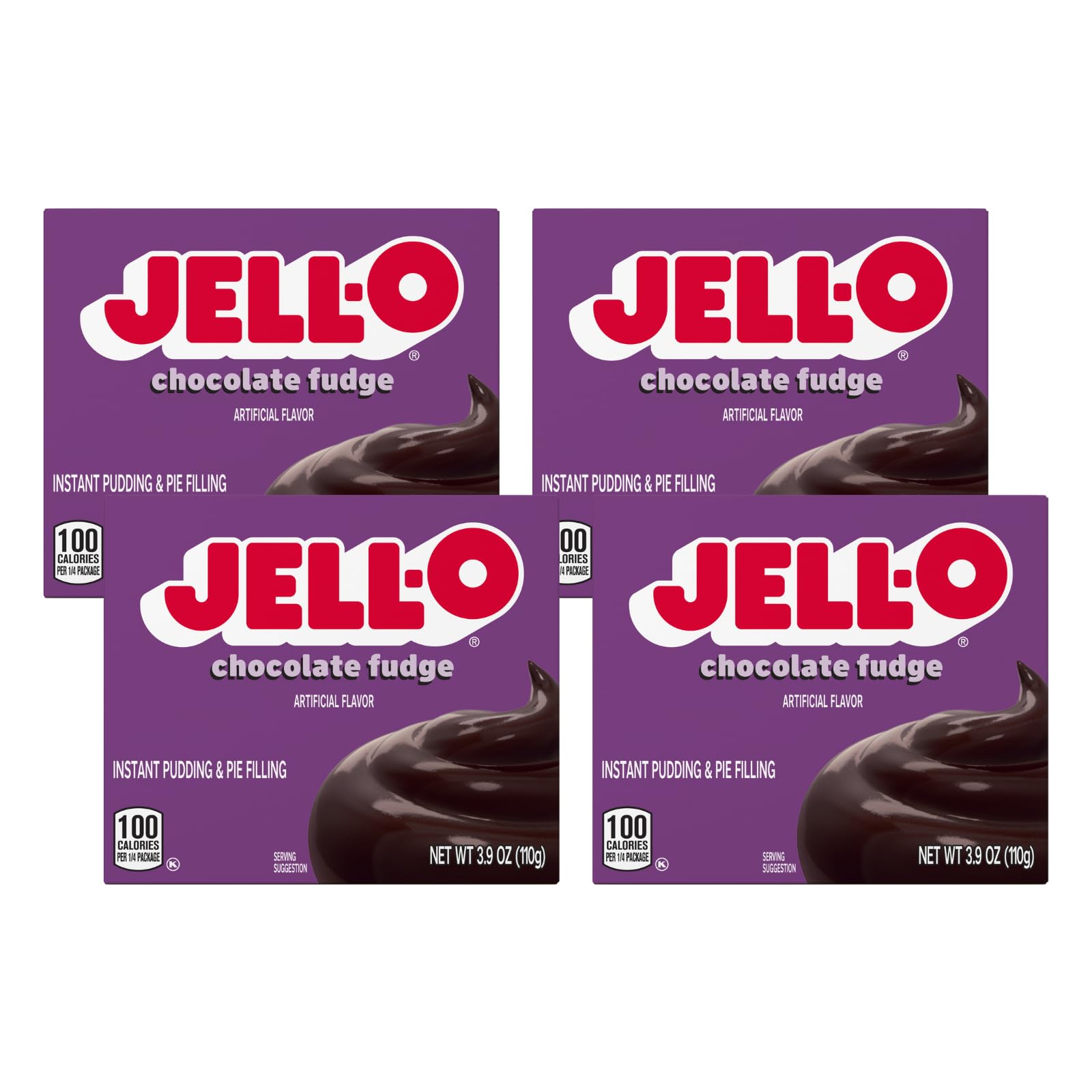 Jell-O Chocolate Instant Pudding & Pie Filling, 3.9 Ounce (Pack of 4)
