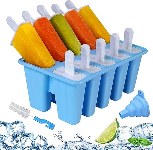 Miniatura 8 de Silicone Popsicle Molds 12-cavity DIY Ice Pop Mold for Kids Adult Teens BPA Free Ice Cream Molds for Party Yogurt Juice Smoothies Sticks