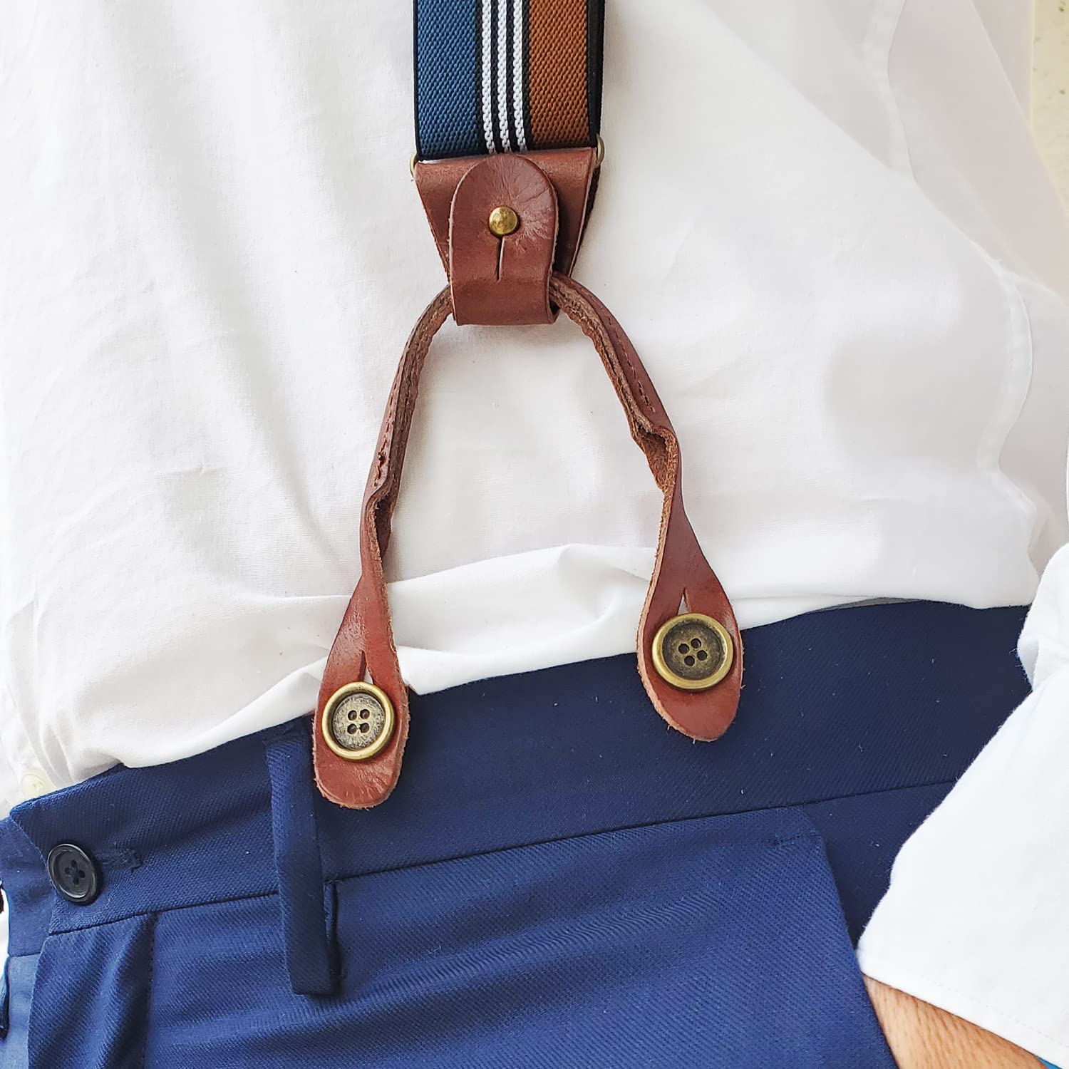 Set of 6 Suspender Buttons. Pants Clip Buttons and Button-Down Straps.  Suspenders Buttons : Amazon.co.uk: Home & Kitchen