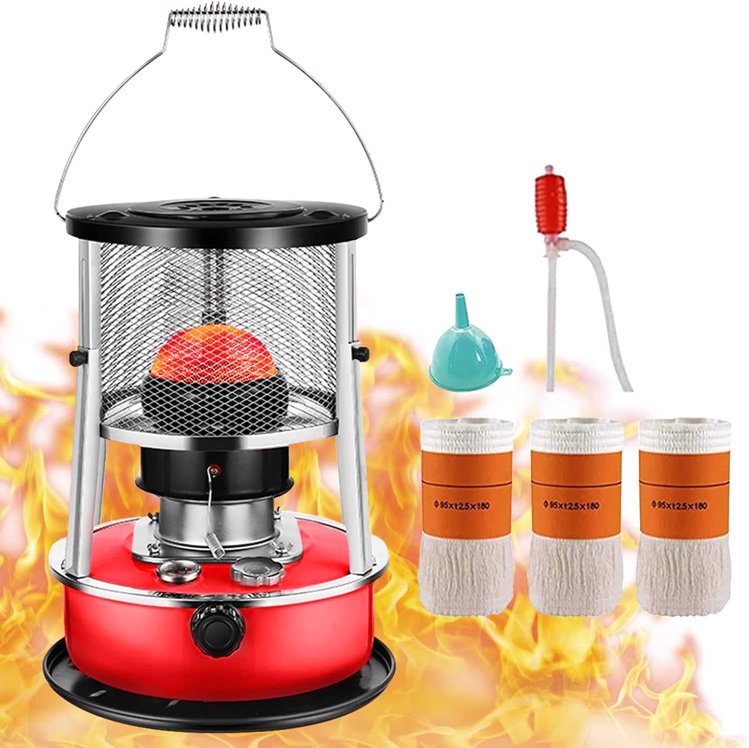 Kerosene Heater,Kerosene Heaters for Indoor Use,2600W Heating power,15㎡ Heating range,Portable Heater for Indoor and Outdoor, Camping and Fishing(Black,4.5l)