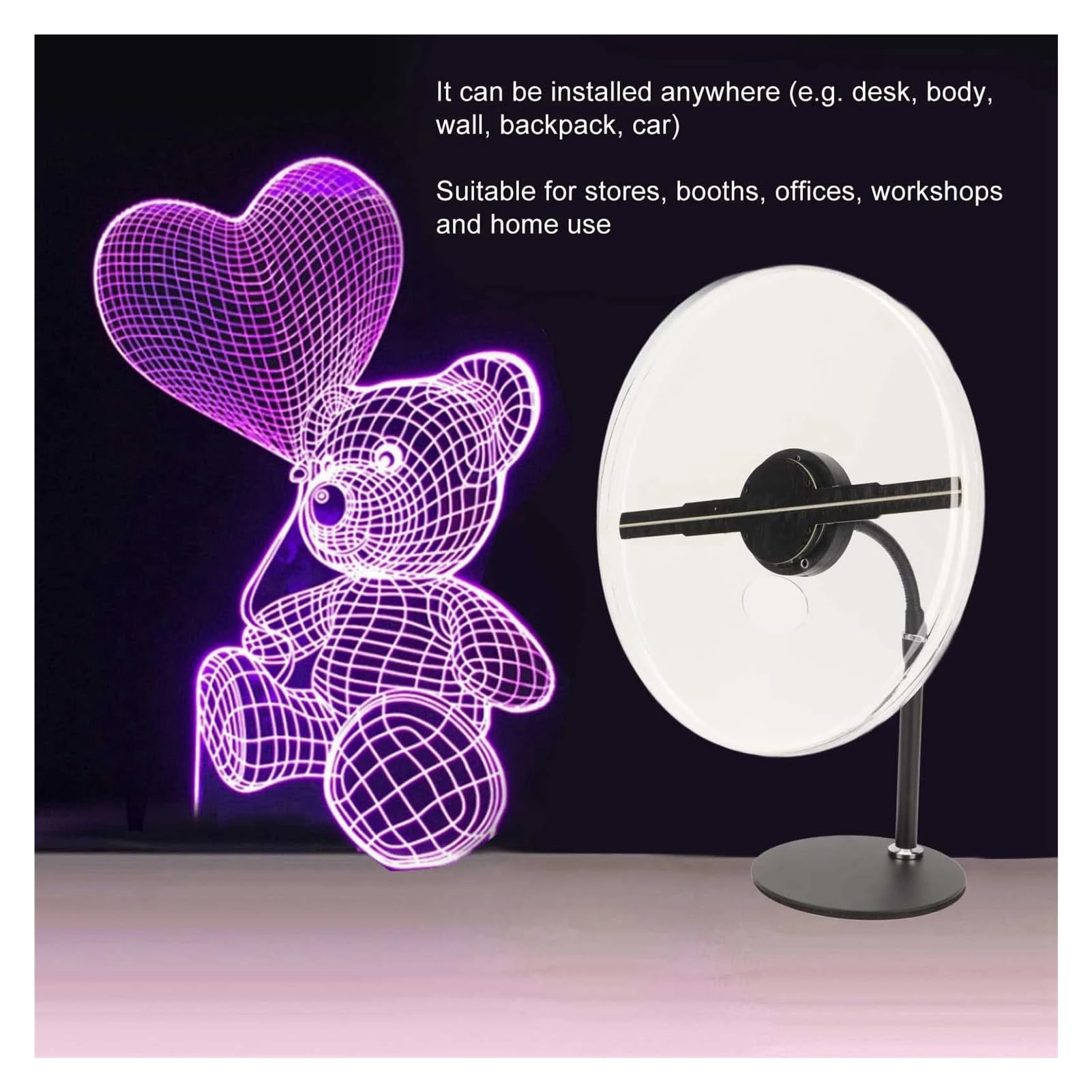 Wentylator reklamowy 3D Hologram 256x1024 176 stopni kąt widzenia 256 koralików LED Wentylator reklamowy 3D Hologram Proste zarządzanie