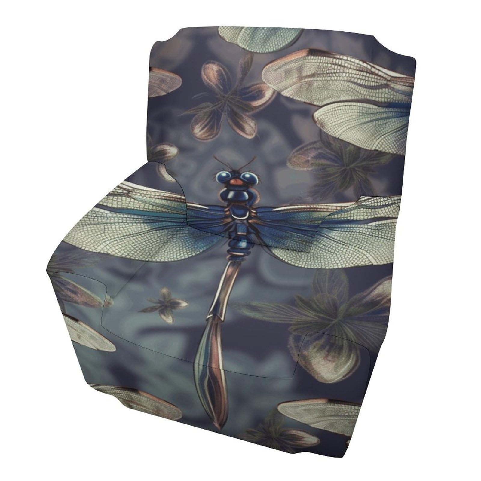 Fodpand Style Dragonfly Pattern Sofa Cover Soft 1 Seater Sofa Slipcover For Pets Washable,Couch Cover With Elastic Straps Furniture Protector