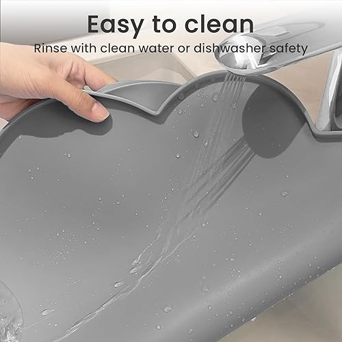 Miniatura 31 de Ptlom Mantel individual de silicona para perros y gatos, antideslizante, impermeable, para alimentos y agua, tapete para bandeja para cachorros