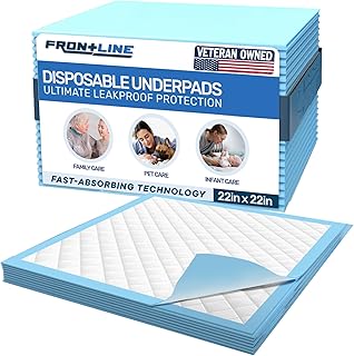 Puppy Pee Pads 22" x 22" 80 Pack, Ultra Absorbent Leakproof Potty Pads for Puppies, Small Dogs, and Cats, Heavy-Duty, Fast-Drying, Wee Wee Pads for Indoor Training and Crates by FRONTLINE