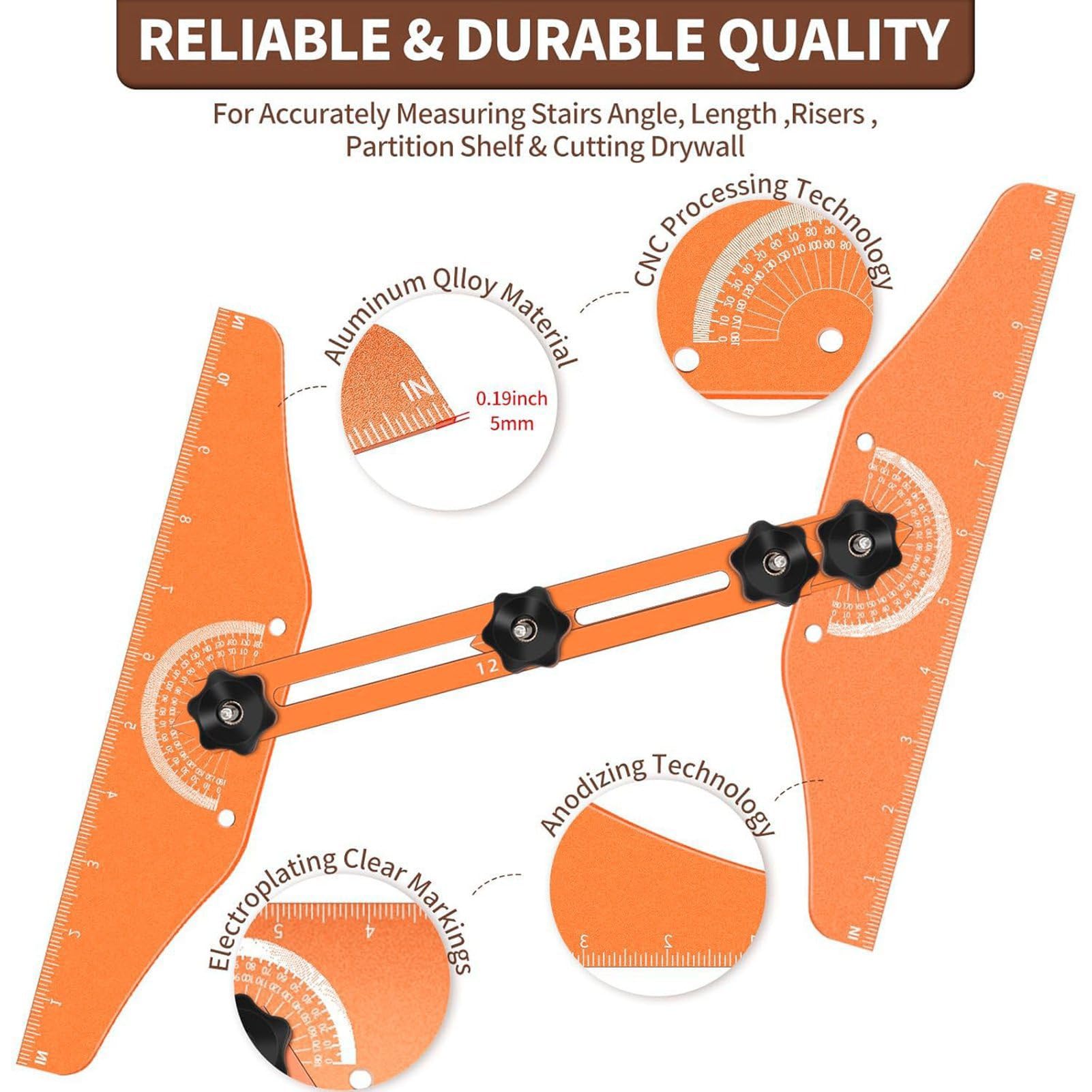 Generic Kit di Strumenti di Misurazione Flessibile del Battistrada per Progetti di Installazione con Custodia in Materiale in Lega di Alluminio