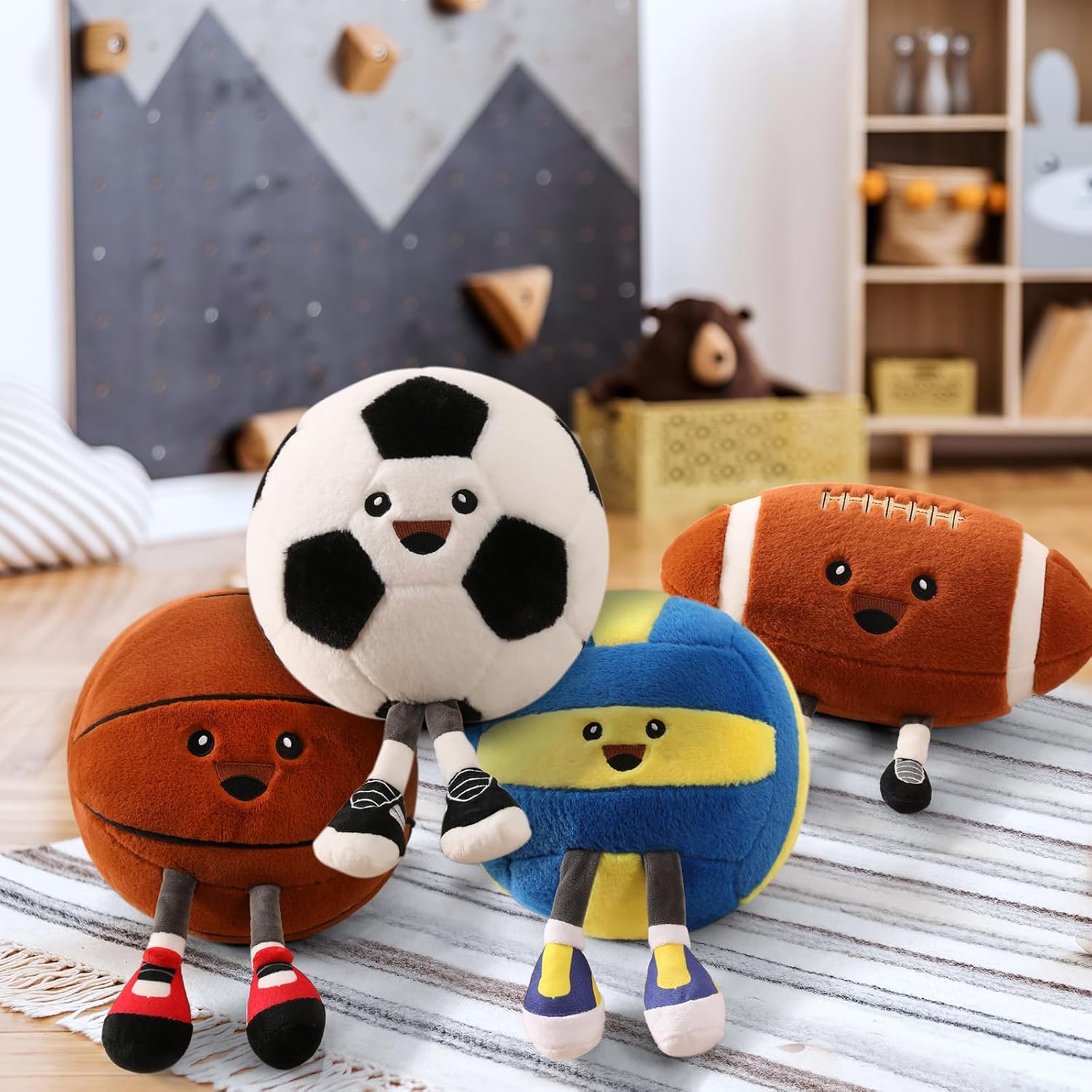 Volleyball Plush - Soft Funny Volleyball Stuff Animal Plush Toy, Cute Birthday Plush Toy Gifts for Boys Girls and Sports Enthusiast Room Decor Pillow