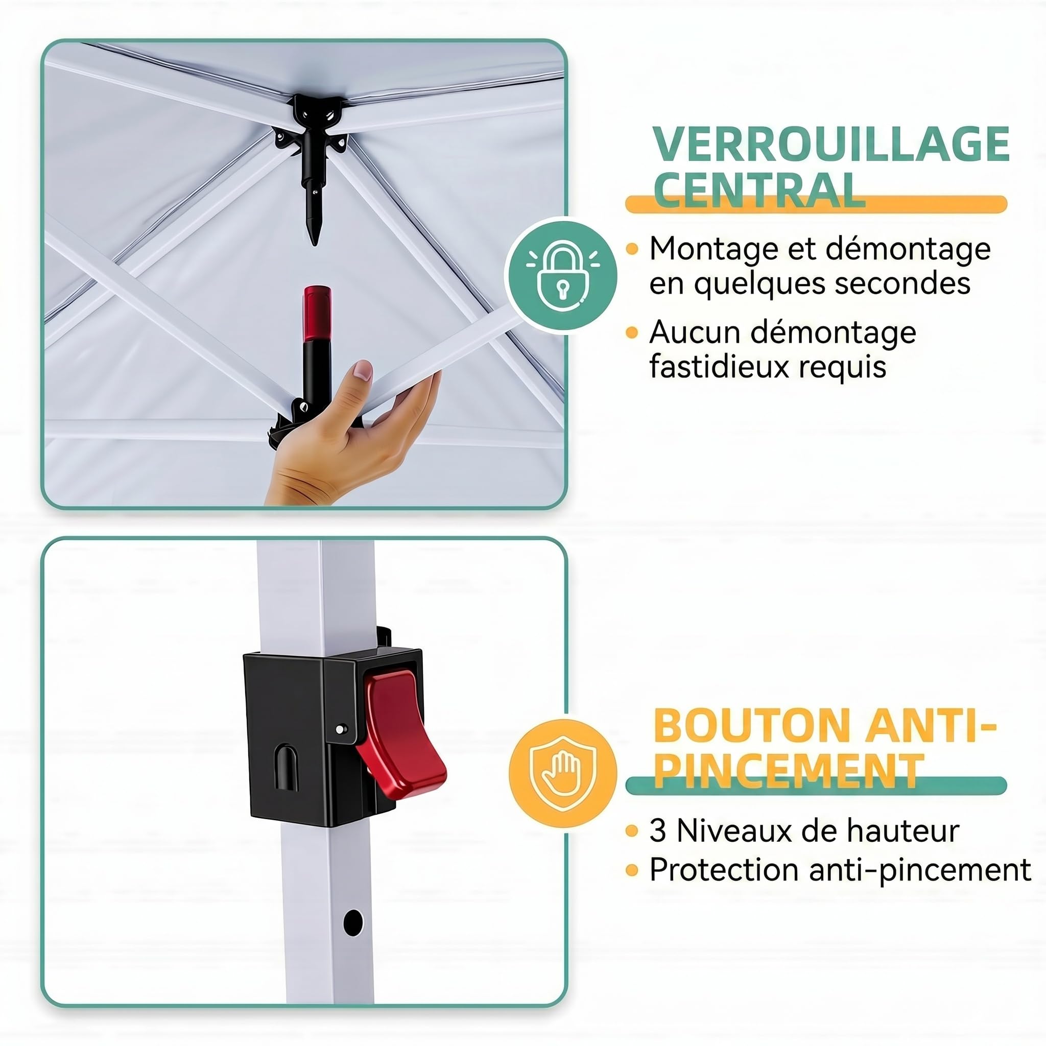 COBIZI Tonnelle Pliante 3x6 Imperméable, Barnum Pliant 3x6m, Pop Up Tente avec 6 Panneaux latéraux, Stable, Protection UV, Hauteur réglable, pour Plage, Mariage, Camping, Blanc