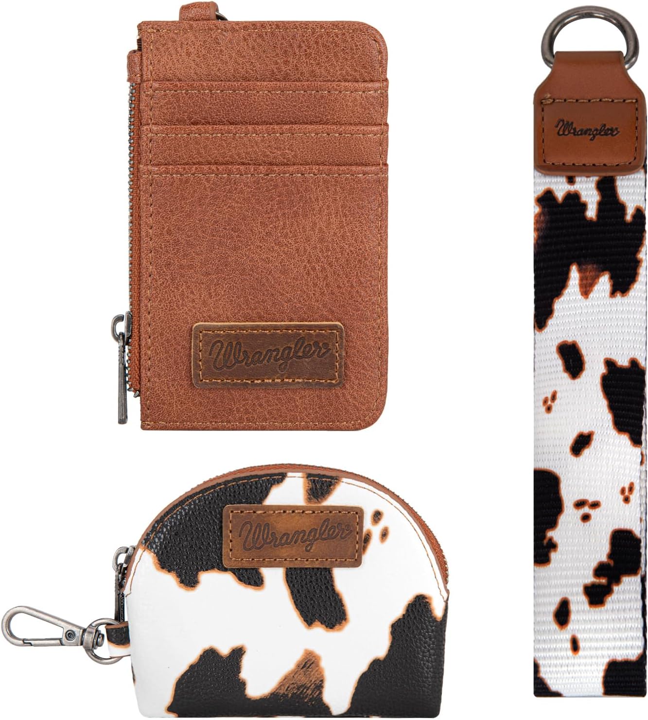 Montana WestxWrangler KeyChain Wristlet Wallets for Women Western Dual Pouch Wristlet Embroidered Boot Scroll Card Holder Wallet With Zipper - Image 3