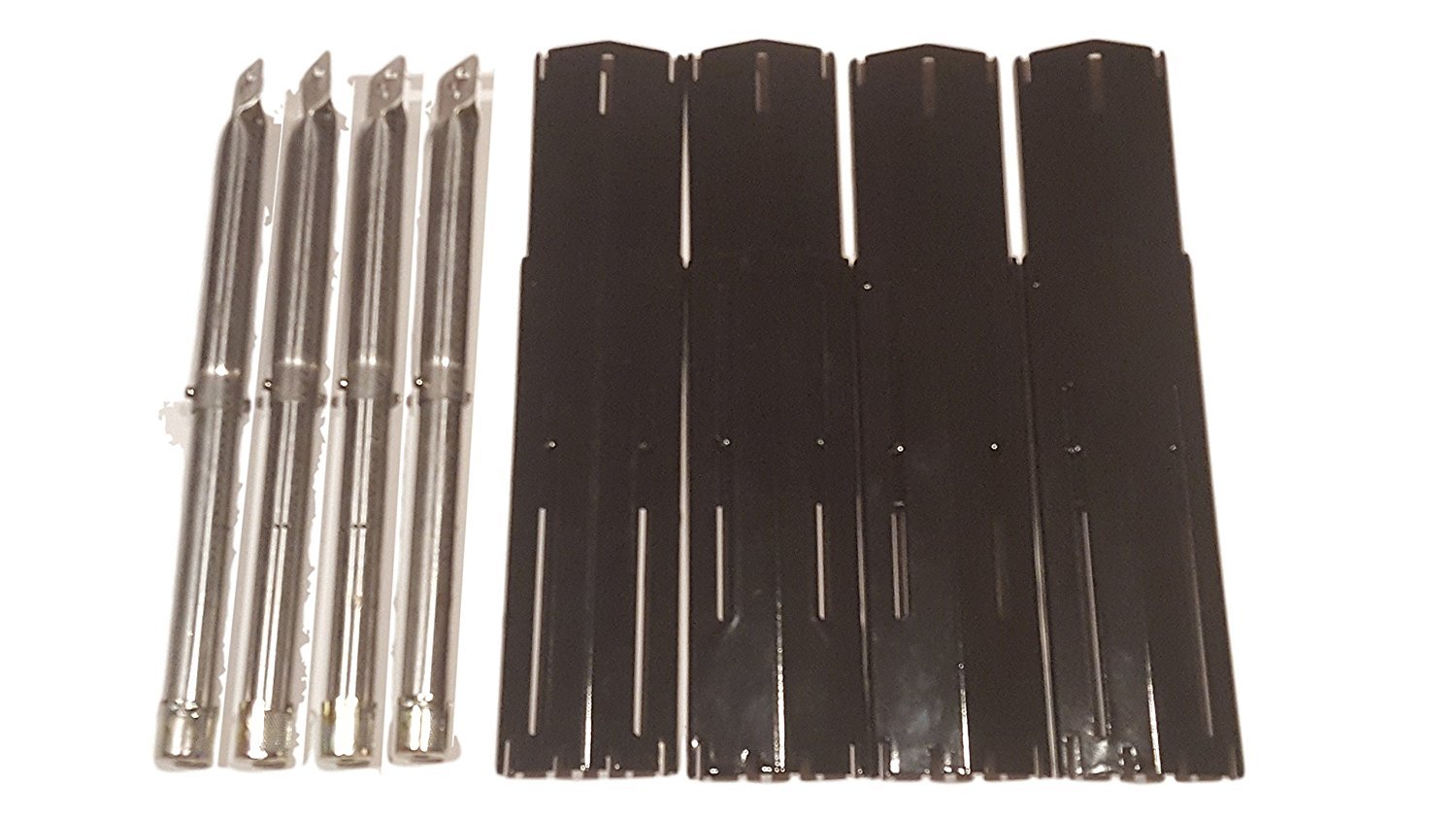 Set of Stainless Steel Grill Burners, Heat Plates and Crossover Tubes for Brinkmann Grill Models 810-1420-0, 810-1470, 810-1470-0, 810-2410-S