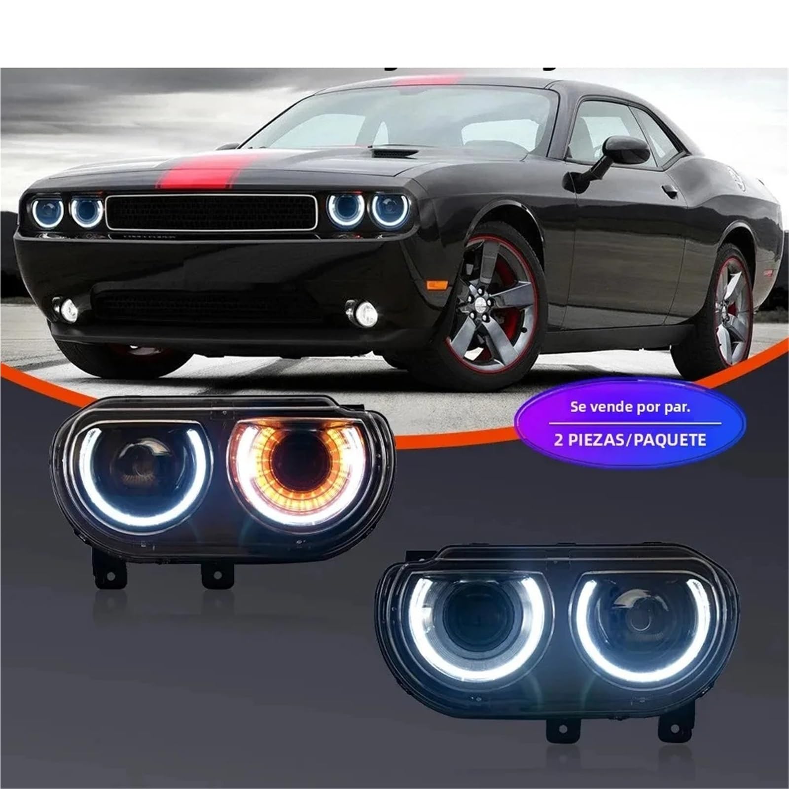 Luce Guida Diurna Per Dodge Challenger 2008-2014 LED-Faro da lavoro