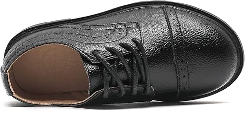Miniatura 5 de kkdom Uniforme escolar clásico con cordones para niños y niñas, zapatos de vestir Oxfords cómodos (niño pequeño)