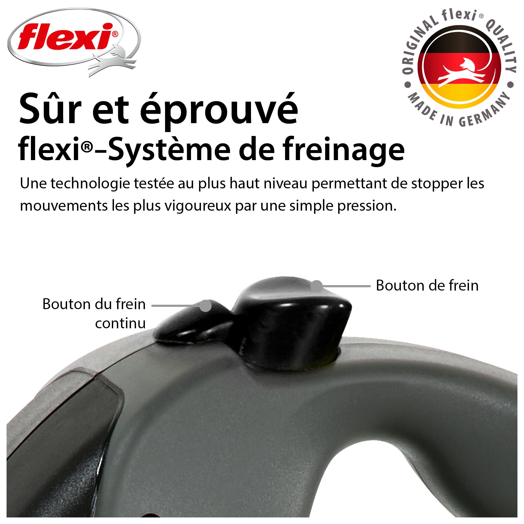 Flexi, Laisse Chien Enrouleur Giant Plus 8m, Chiens Forts et Costauds Jusqu'à 25 Kg, Visibilité Accrue Sangle Couleur Néon, Système de Freinage Robuste et Ergonomique, Made in Germany - M - 8m - 25kg