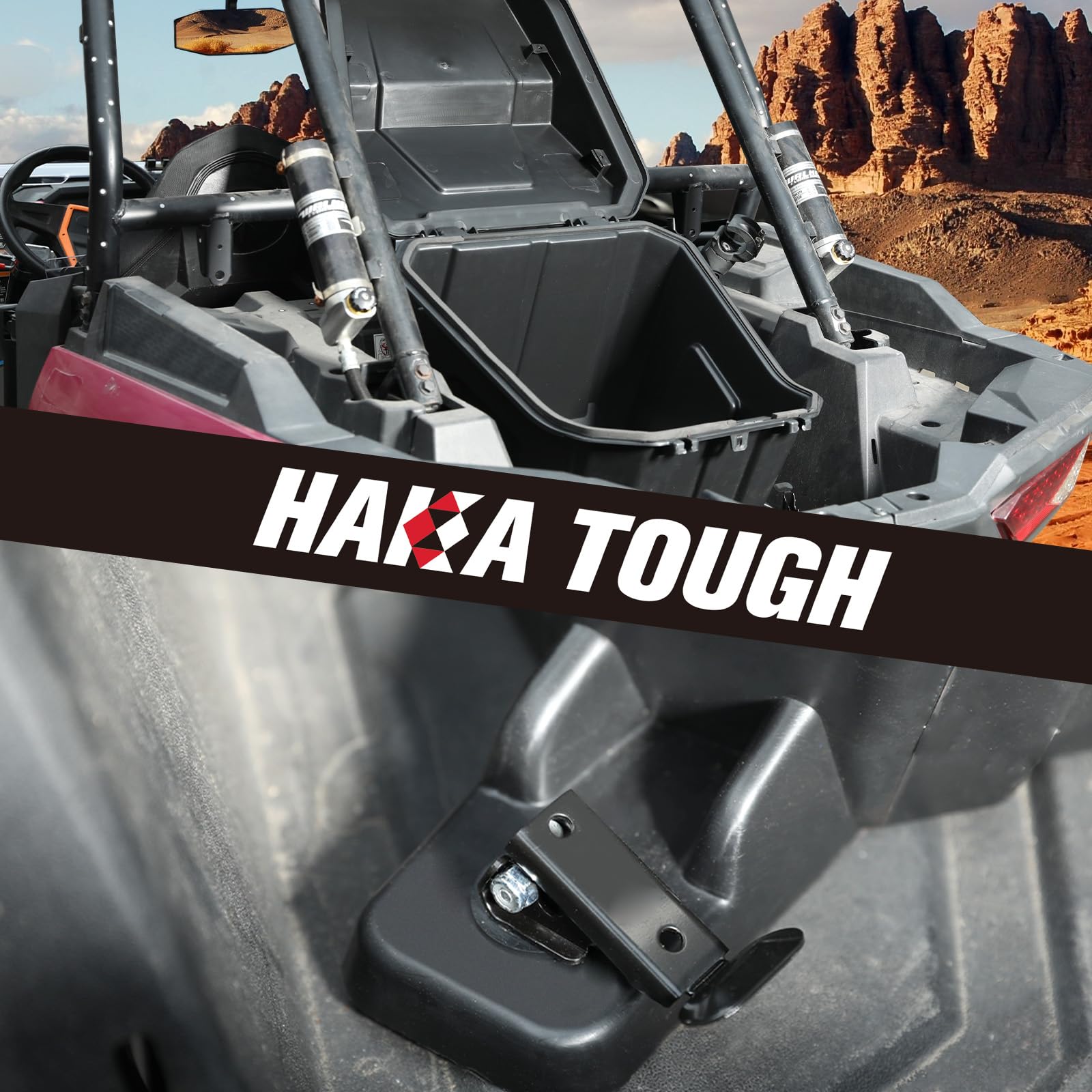 HAKA TOUGH Caja de carga de almacenamiento trasera de 69 cuartos de galón para Polaris RZR 1000 XP /XP4/900/Turbo / 1000 S accesorios