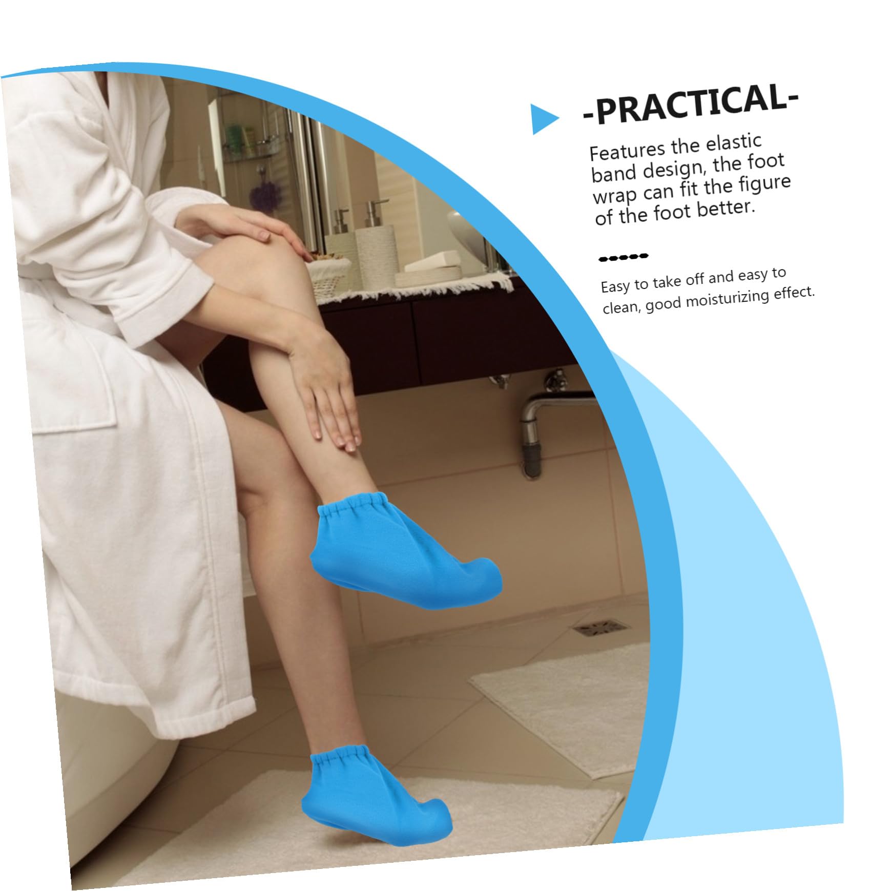 FRCOLOR 4paia Beauty Wax Therapy Foot Wraps Coperte Per Trattamento Spa Riscaldamento Cera Adatte Per Pedicure e Dei Comfort e Idratazione Design Fascia Blu