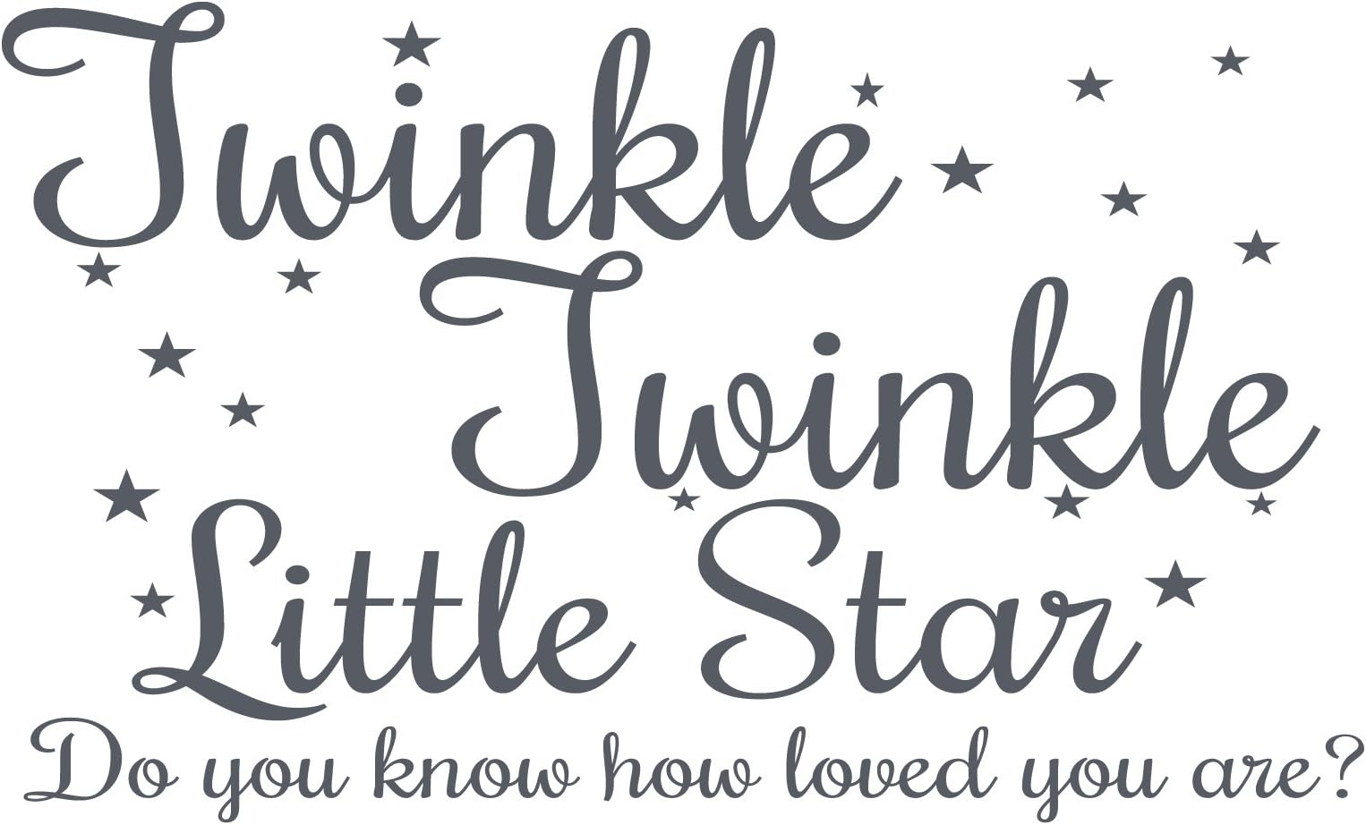GTPP_67 Twinkle twinkle little star do you know how loved you are? Size 100 cm x 60 cm Colour Azure Blue. Windows and Wall Sticker, Wall Windows Art, Children Room Stickers, Decals, ThatVinylPlace