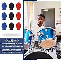 Vista 3 de VICASKY 6 pares de fundas de goma para baquetas, accesorios de amortiguador de tambor, punta de baqueta, puntas de práctica silenciosas, punta