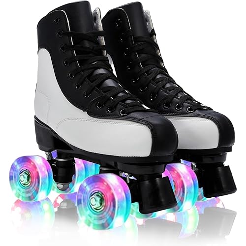jessie Roller Skates for Women Men Adult, PU Leather Roller Skates Suitable for Women Men Beginners Professionals Indoor Outdoor