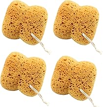 4Pcs Natural Sea Sponge,Larger Shower Sponges for Women Men, Exfoliating Body Sponge Dense Foam for Gentle & Deep Cleansing, Ultra-Soft for Sensitive Dry Skin