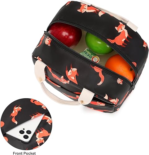 Miniatura 3 de Bolsa de almuerzo de zorro para niñas y mujeres, bonita lonchera aislada a prueba de fugas, reutilizable, bolsa de almuerzo para adolescentes,
