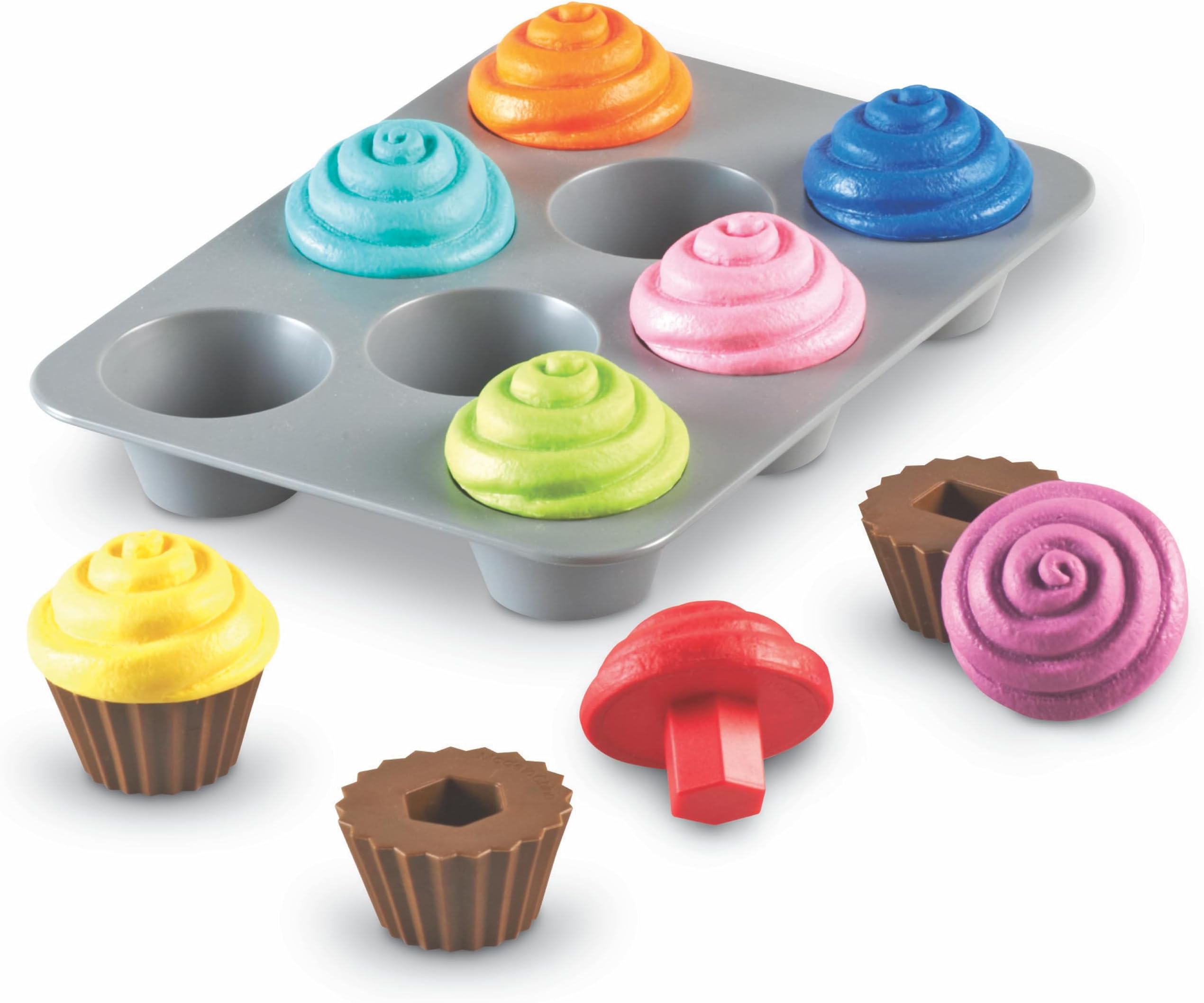 Learning Resources Smart Snacks Shape Sorting Cupcakes - Toddler Girl and Boys Toys, Play Food, Toy Kitchen Accesories, Fine Motor Skills, Preschool Montessori, Shape Sorter, Kids Birthday