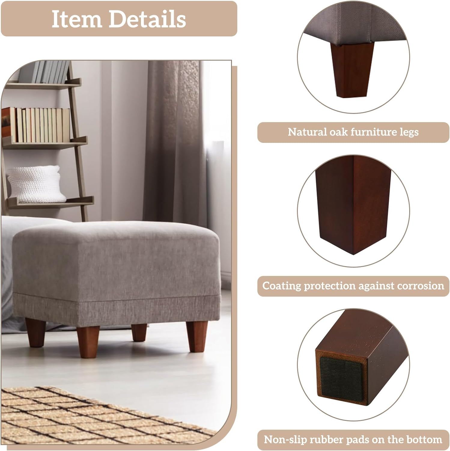 GOSCHE 3 Inch Wood Furniture Feet Sofa Legs Set of Kenya Ubuy