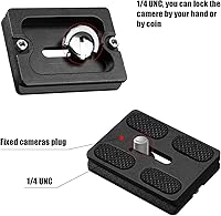Vista 4 de Frienda 2 piezas de placa de liberación rápida de metal con rosca de 1/4''-20 para trípode de cámara, placa de montaje de rosca para trípode