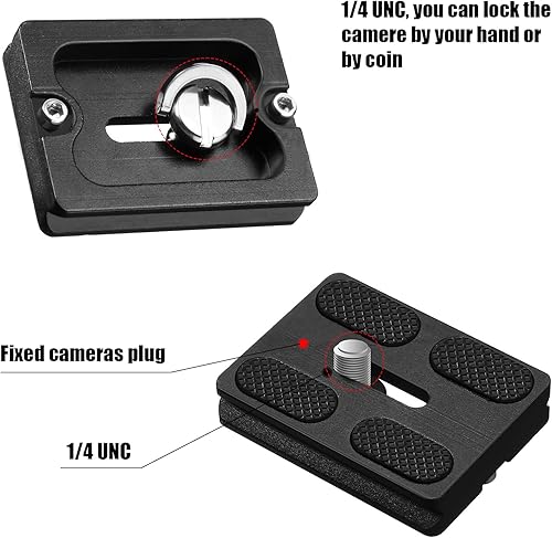 Miniatura 4 de Frienda 2 piezas de placa de liberación rápida de metal con tornillo de cámara de 14 a 20 placa de montaje de trípode se adapta estándar para cámara