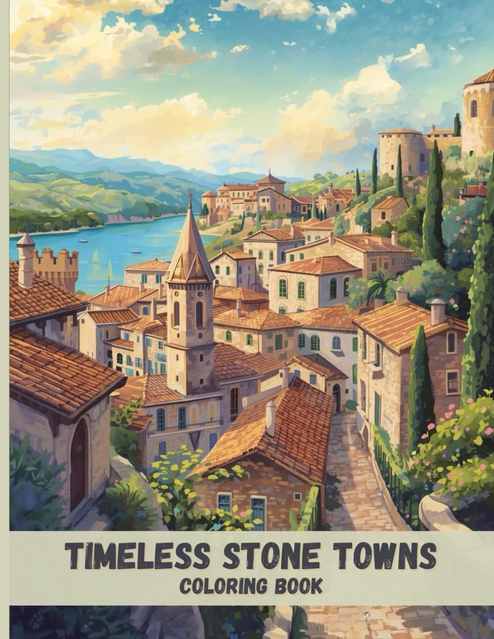 Timeless Stone Towns Coloring Book: Historic Streets, Enduring Architecture, and Calm European Scenes