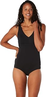Womens Swimsuit One Piece V-Neck Strappy Back Contemporary Cut