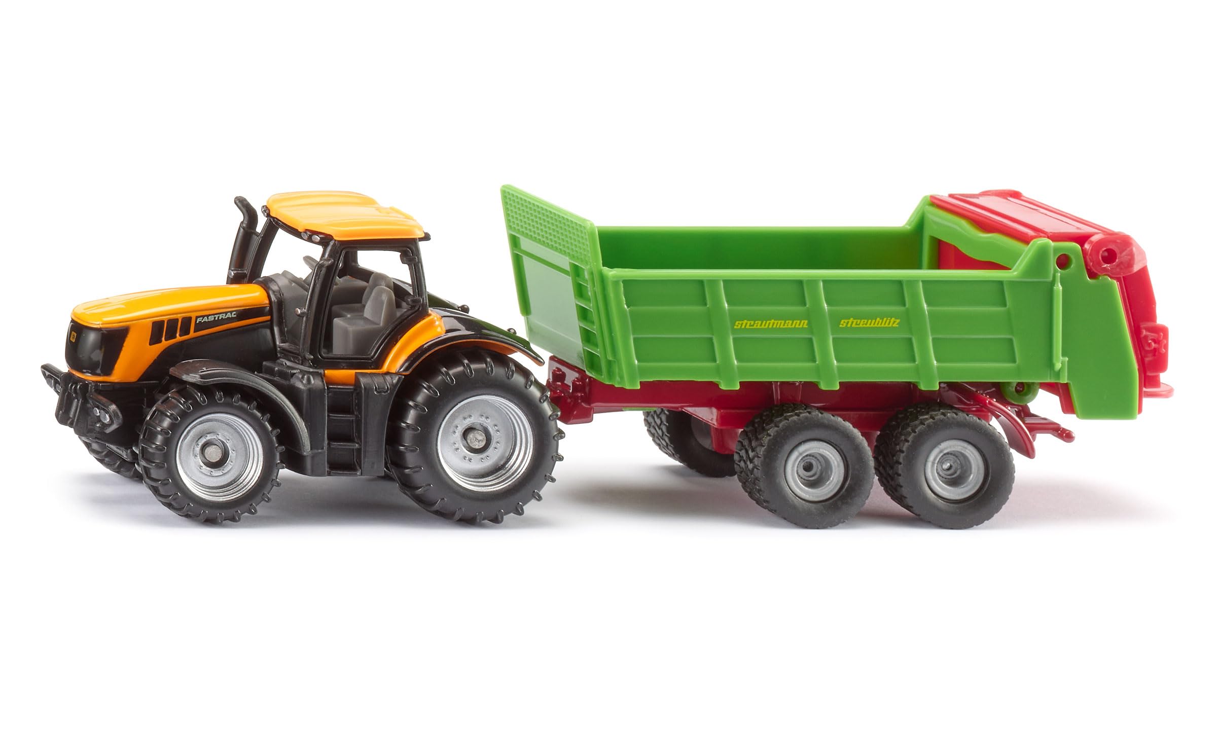 SIKU 1133 JCB tractor with spreader Universal Strautmann, opening tailgate, adjustable doser, metal body, agricultural toy