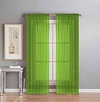 Vista 12 de Interior Trends Juego de 2 paneles de cortina de gasa transparente totalmente cosidas para ventana con cortinajes (63 pulgadas de largo, ladrillo)