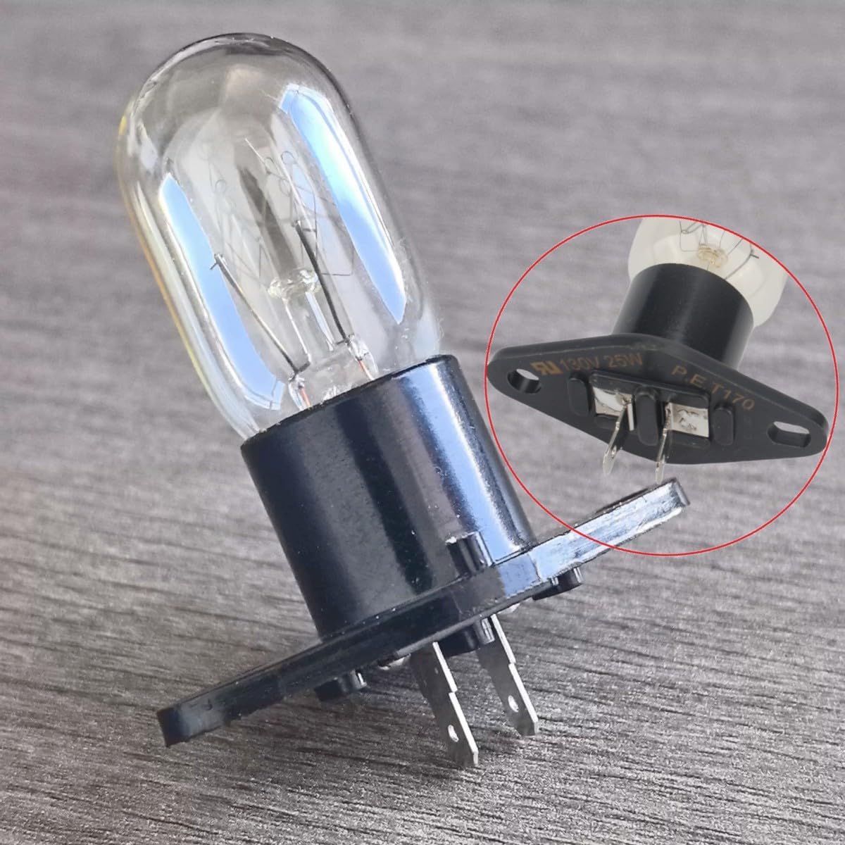 WB36X10194 Microwave Bulb Assembly (130V/25W) fits for GE Kenmore Samsung JTP85WA1WW JT965SK4SS JTP95B0A1BB JES1451DN1BB JE1540GW03 JE1540WW01 PEM31SM3SS PT970SR2SS