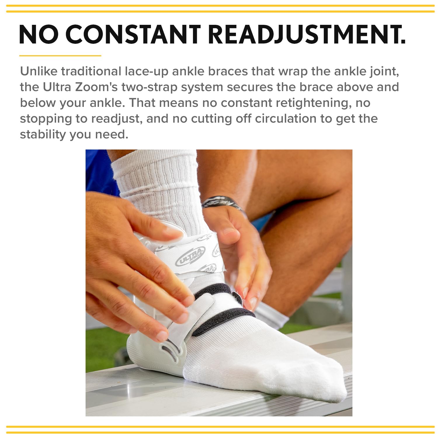 Ultra Zoom Ankle Brace para prevención de lesiones en el tobillo y/o leve a moderada tobillo inestabilidad - Zoom BLK-S/M, Negro
