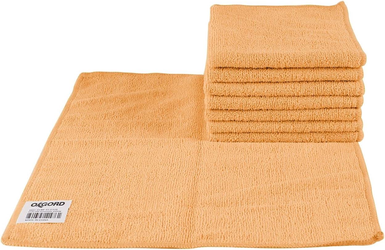 OxGord Microfiber Cleaning Cloth - 32 Pack of Thick, Lint-Free Soft Towels Best for Car Wash, Home Multi-Use, Kitchen Counter & Eye-Glasses Etc. Re-Washable Micro Fiber Rags Household Cleaner Supplies