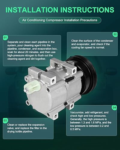 Miniatura 337 de SCITOO CO 10739C - Compresor de CA compatible con Honda Element 2.4L 2003 2004 2005 2006 2007 2008 2009 2010 2011