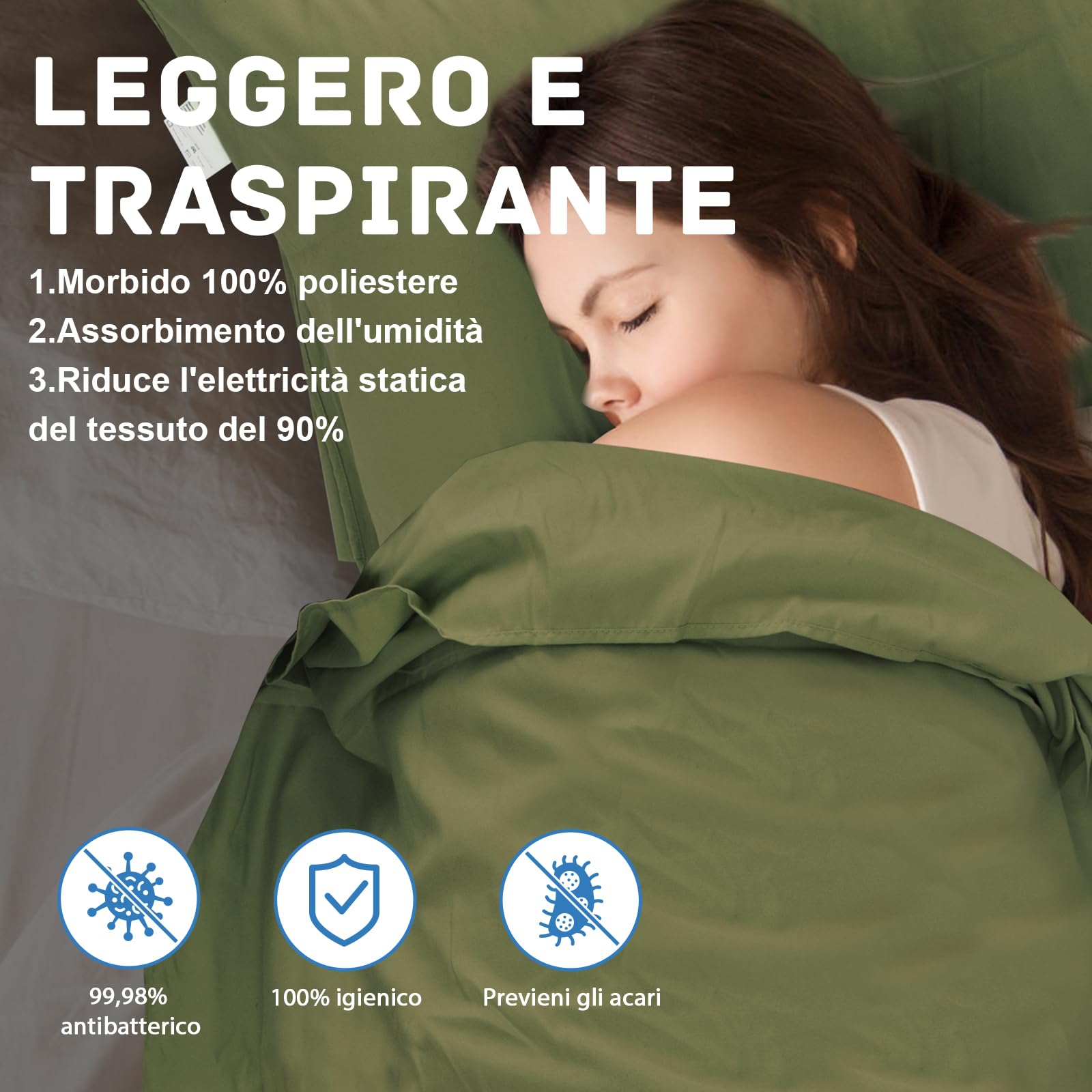 JAICOM Sacco Lenzuolo Sacco a Pelo, Sacco Lenzuolo da Viaggio Ultraleggero e Compatto, 220x90cm, Ideale per il campeggio, l'escursionismo, l'ostello e i viaggi di lavoro