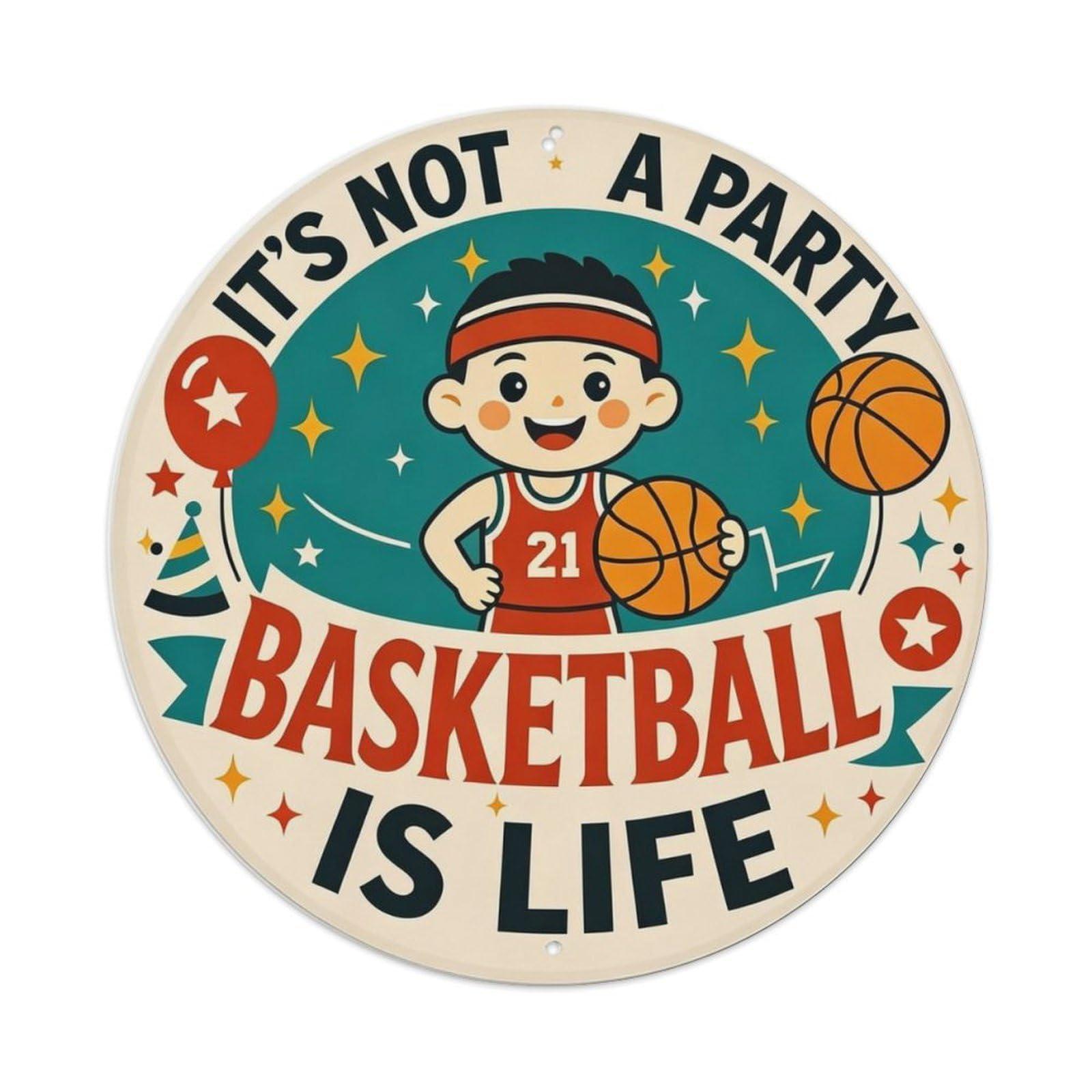 Retro Basketball Fan Metal Tin Sign Plaque