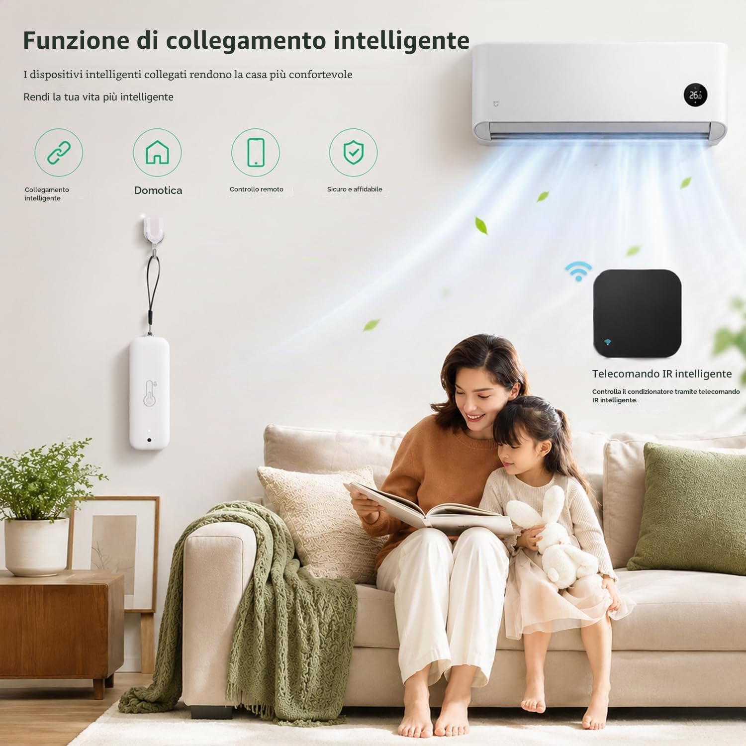 Sensore termometro igrometro WiFi: monitor intelligente della temperatura senza fili con notifica app, esportazione di memoria dati, funzione di calibrazione, compatibile con Alexa (White-3PCS)