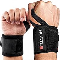 Vista 1 de Hustle Athletics Wrist Wraps for Weightlifting - 18" & 12" Premium Wrist Support Weight Lifting Wraps to Lift Heavier & Train Harder - Heavy Duty